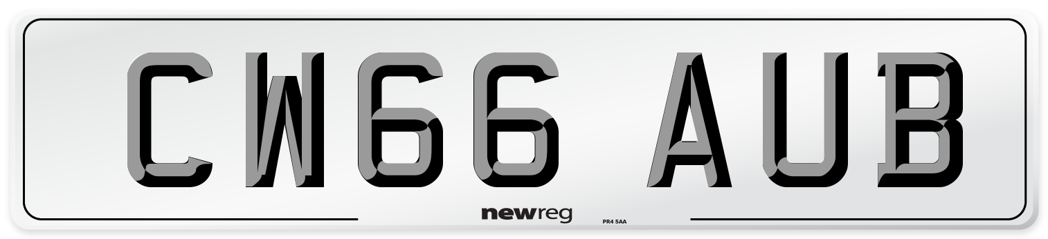 CW66 AUB Number Plate from New Reg
